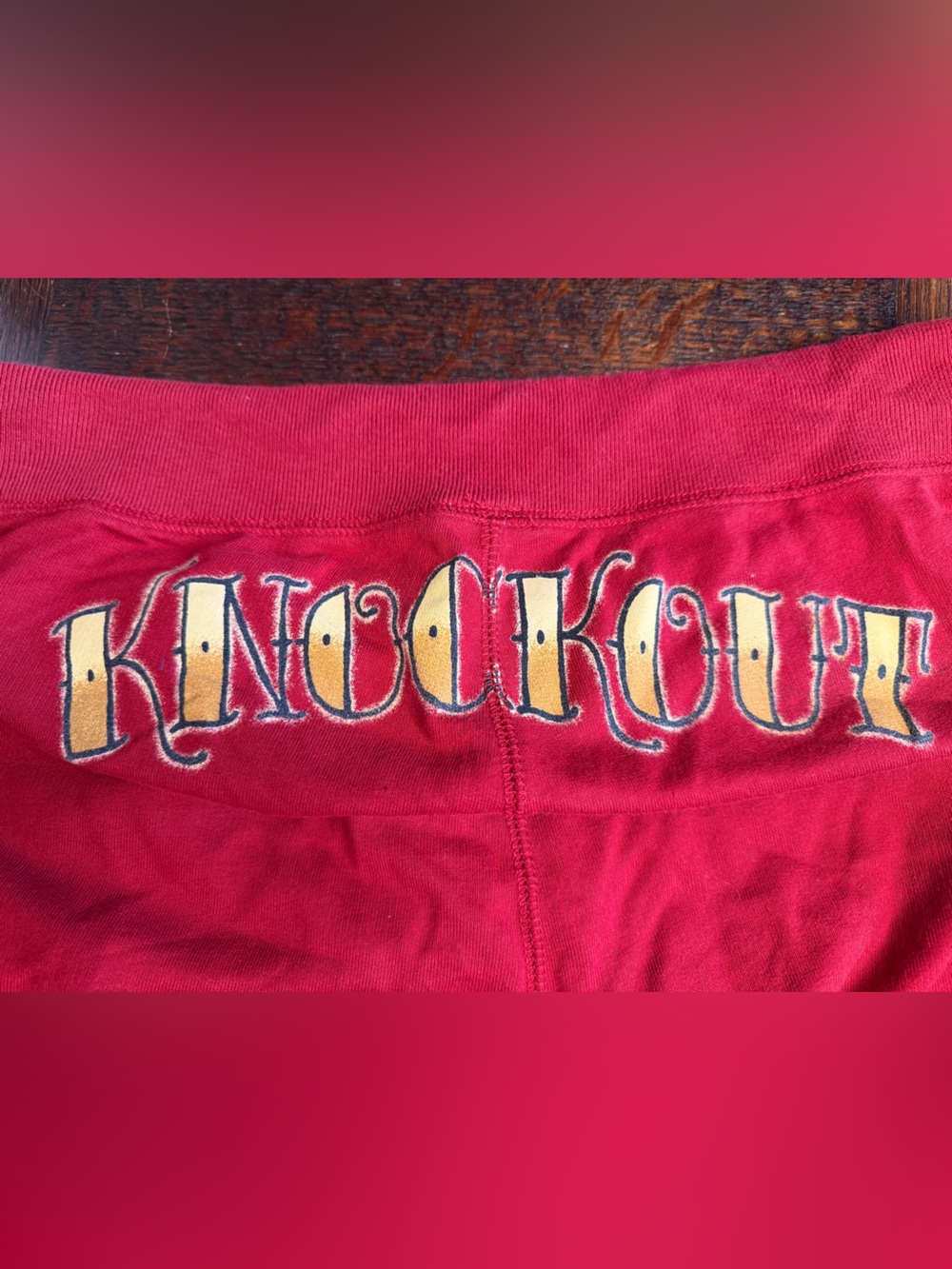 VTG Lucky Brand Y2K Knockout Pinup Wide Leg Sweatpants Red Size S RARE - Picture 3 of 8